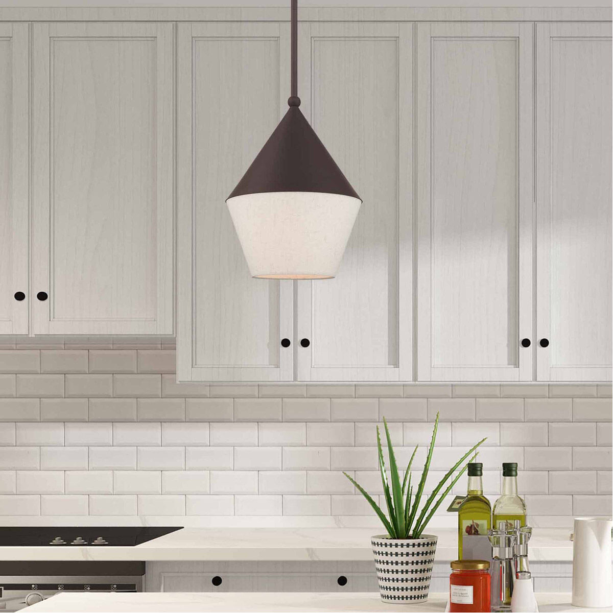 Stockholm 1 Light 10 inch Bronze Mini Pendant Ceiling Light