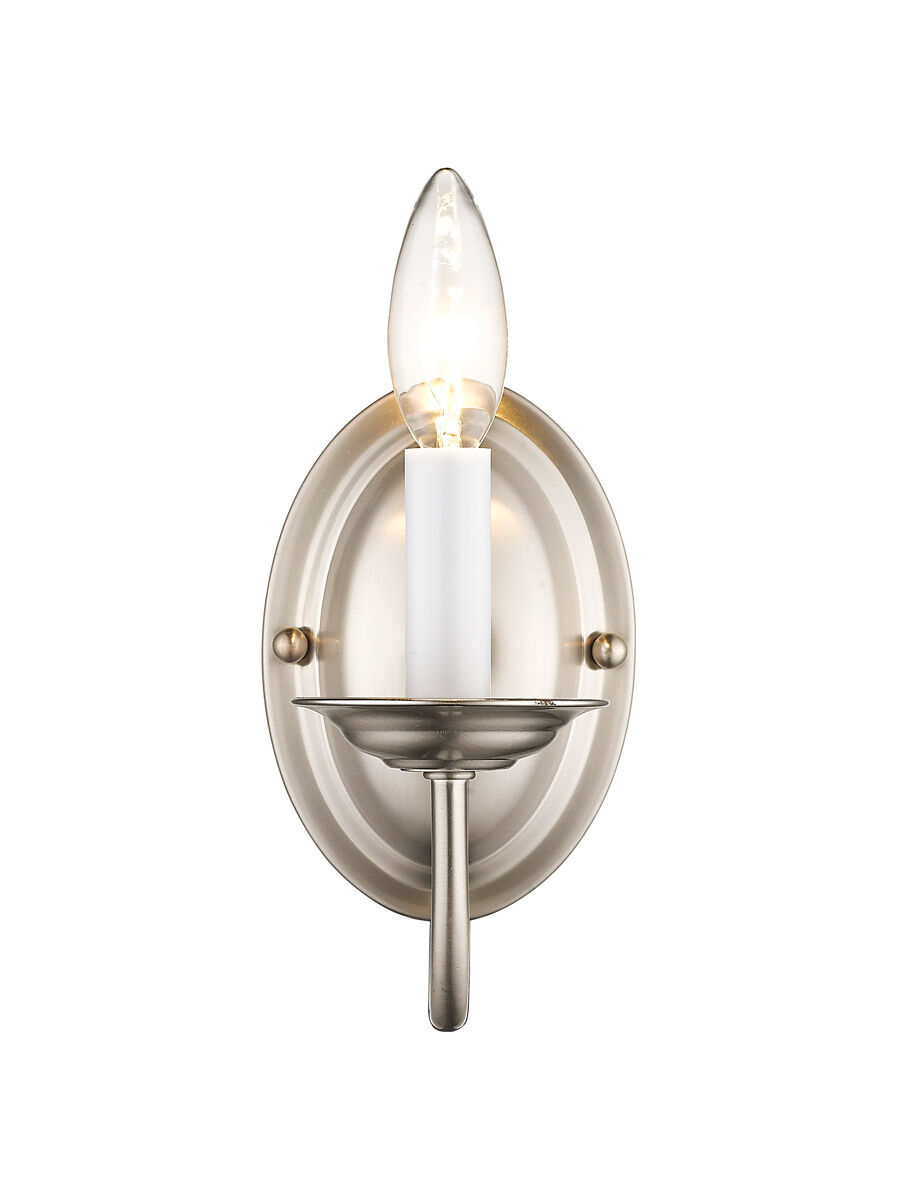 Home Basics 1 Light 4 inch Brushed Nickel Wall Sconce Wall Light