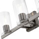 Clarion 3 Light 22.5 inch Black Chrome Vanity Sconce Wall Light