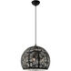 Chantily 3 Light 16 inch Black with Brushed Nickel Accents Pendant Ceiling Light