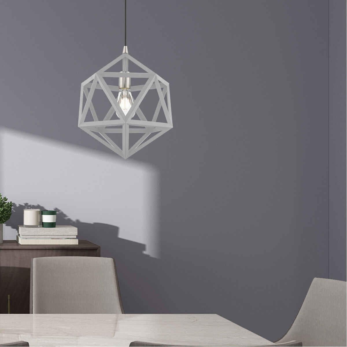 Geometric 1 Light 13 inch Nordic Gray Mini Pendant Ceiling Light