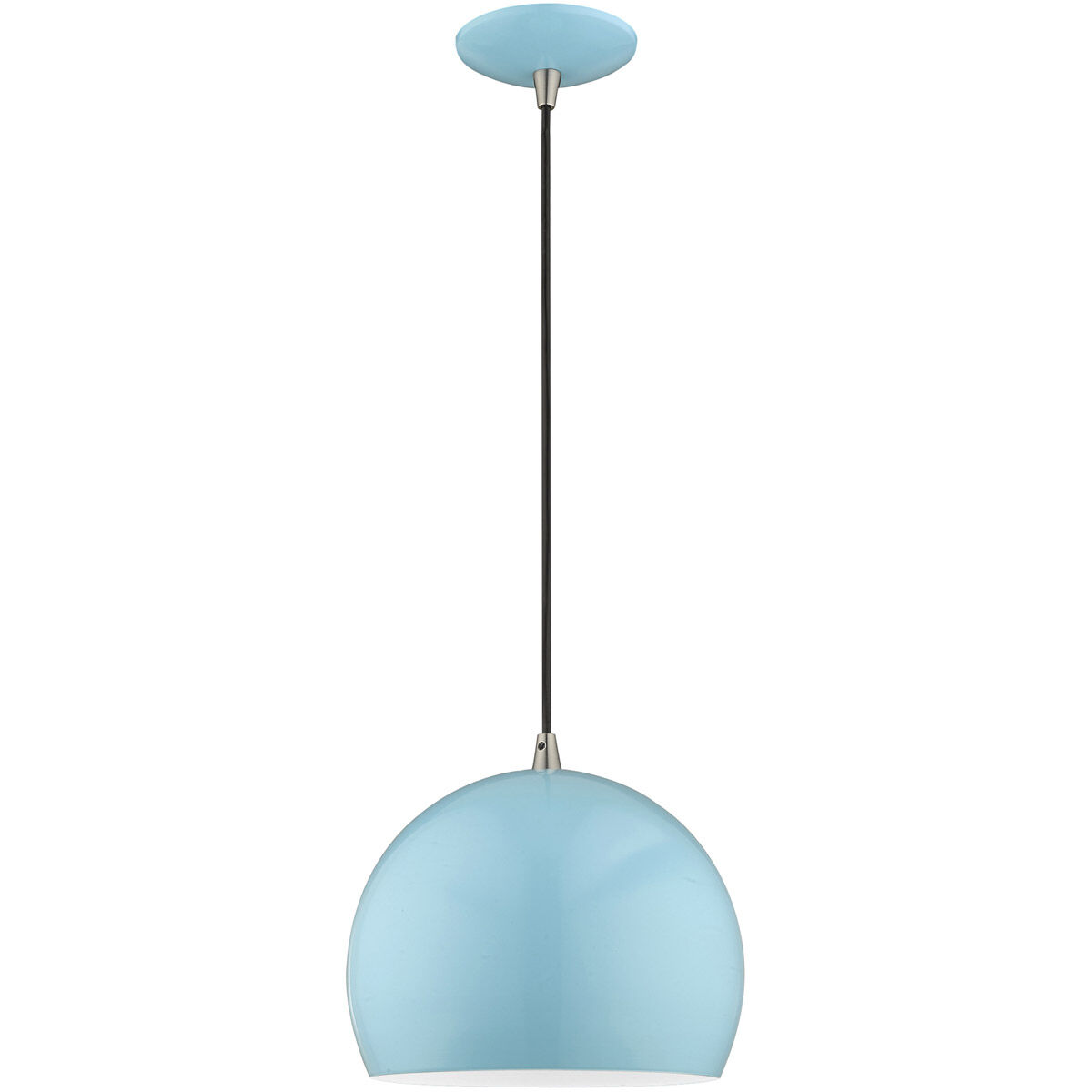 Allison 1 Light 10 inch Shiny Baby Blue Mini Pendant Ceiling Light