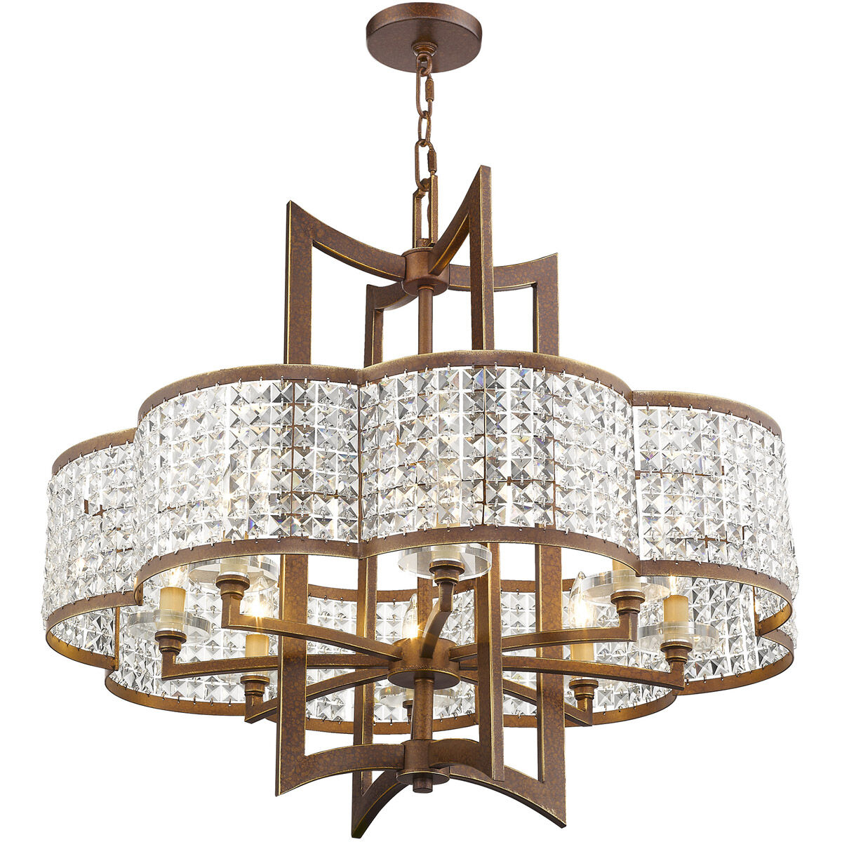 Grammercy 8 Light 30 inch Hand Painted Palacial Bronze Chandelier Ceiling Light