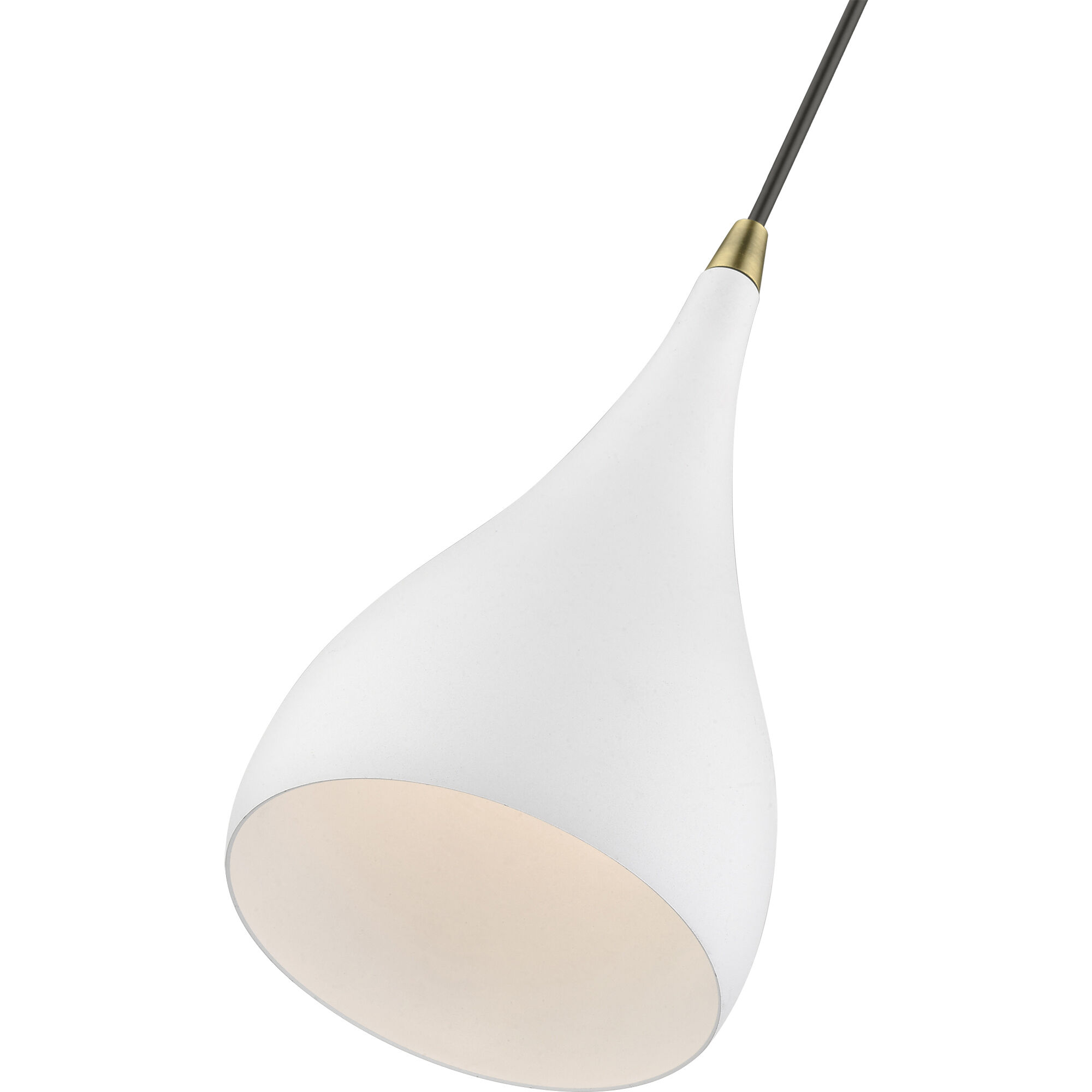 Amador 1 Light 6.25 inch Textured White with Antique Brass Accents Mini Pendant Ceiling Light