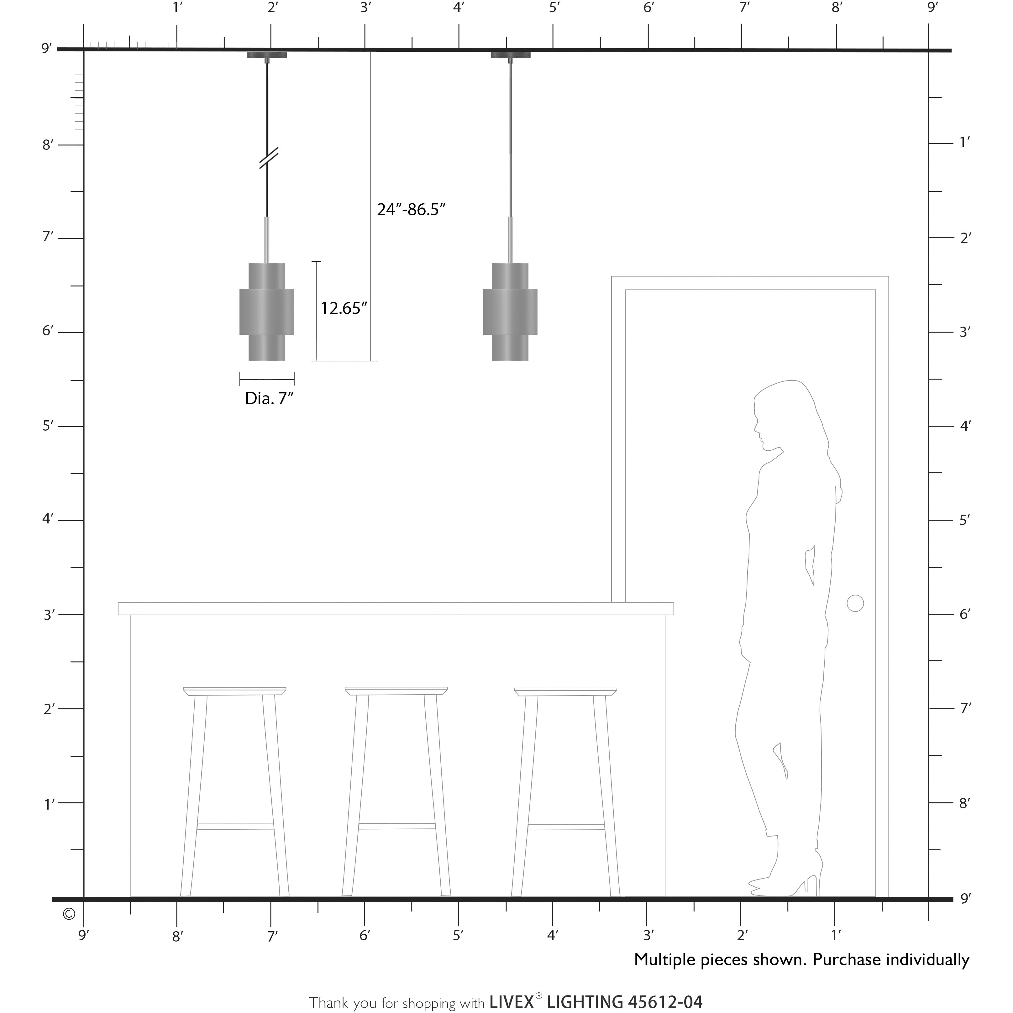 Sentosa 1 Light 7 inch Black Pendant Ceiling Light