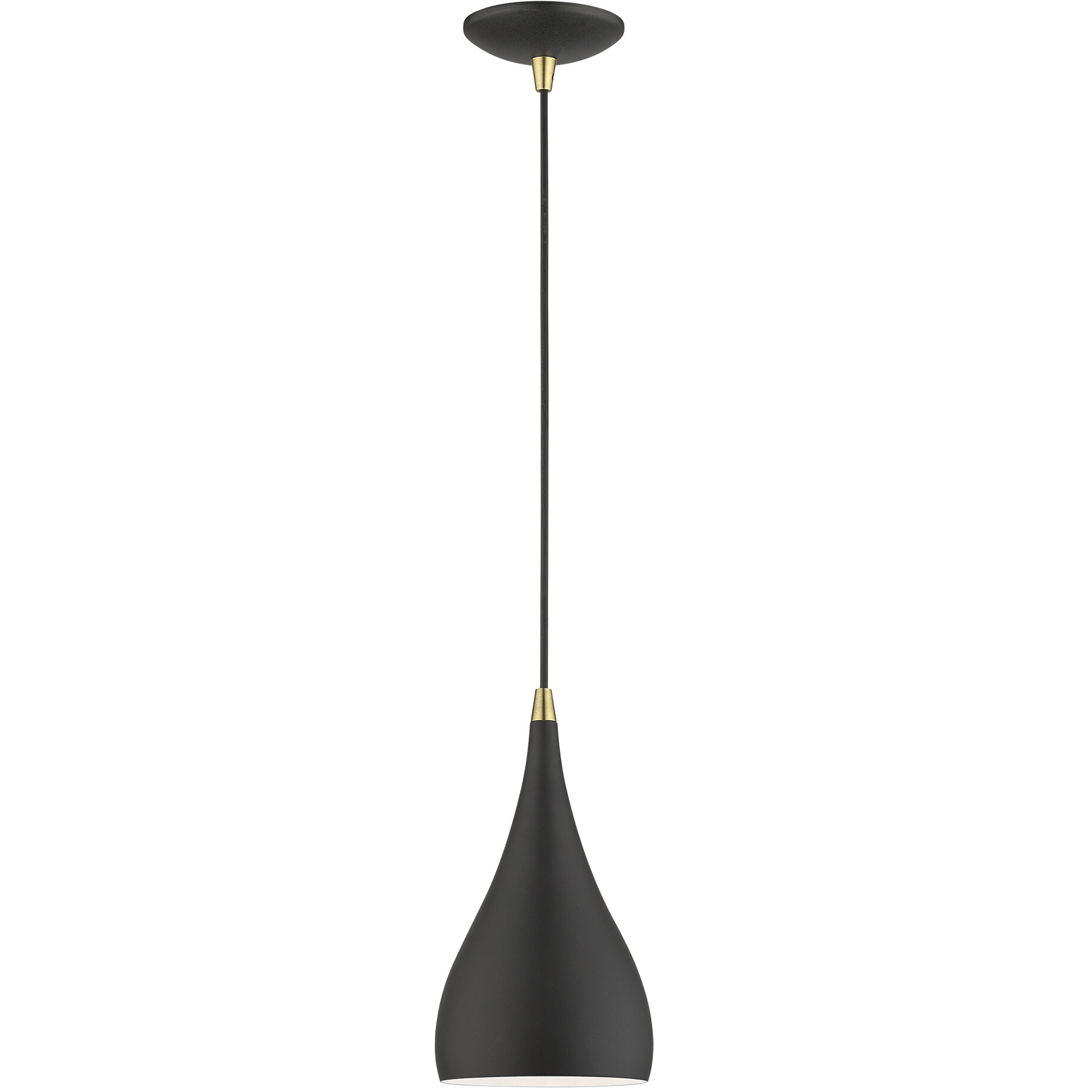 Amador 1 Light 6.25 inch Textured Black with Antique Brass Accents Mini Pendant Ceiling Light