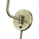 Acordia 17 inch 40 watt Antique Brass Swing Arm Wall Lamp Wall Light