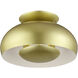 Domma 3 Light 17 inch Soft Gold Semi Flush Mount Ceiling Light, Large