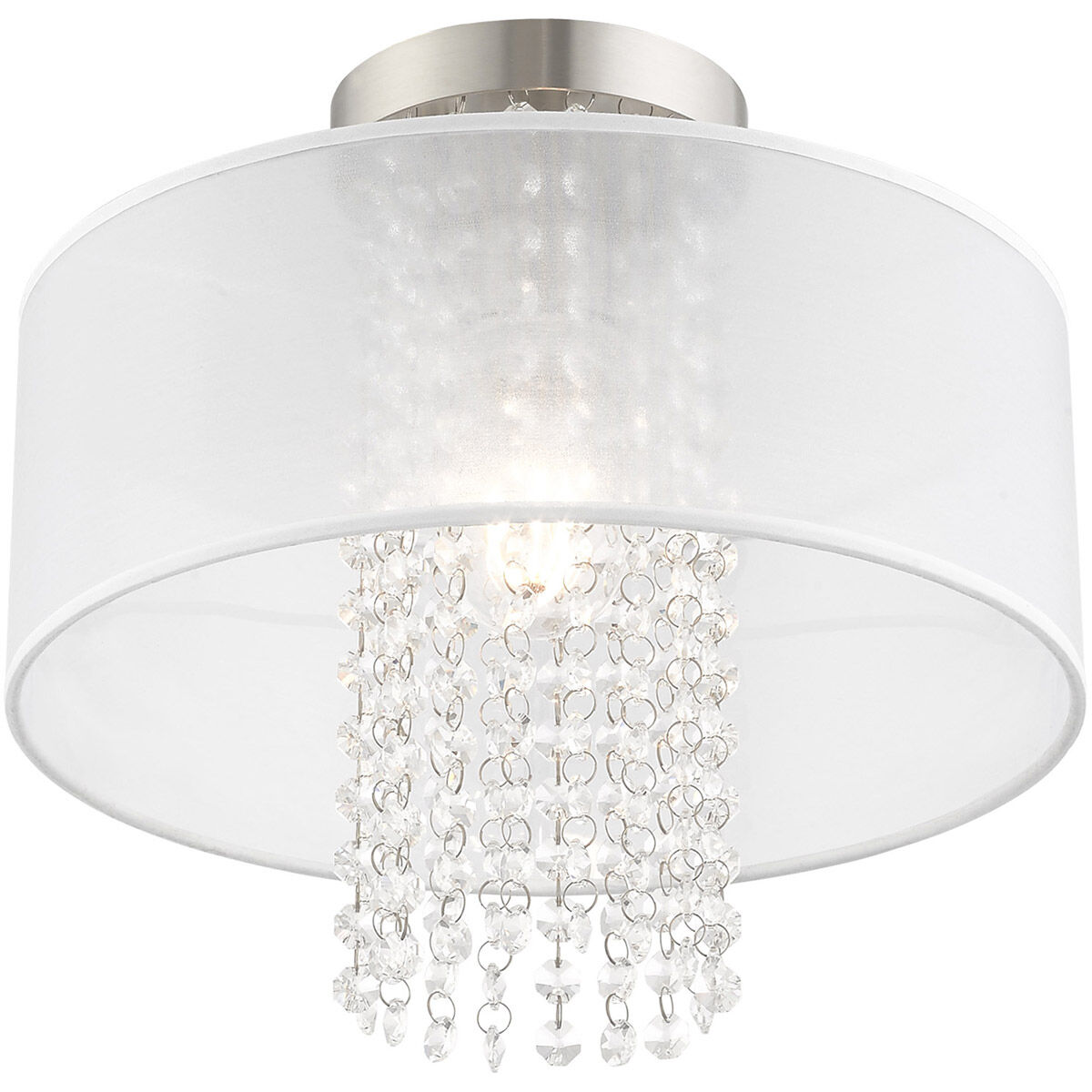 Bella Vista 1 Light 13 inch Brushed Nickel Semi-Flush Mount Ceiling Light