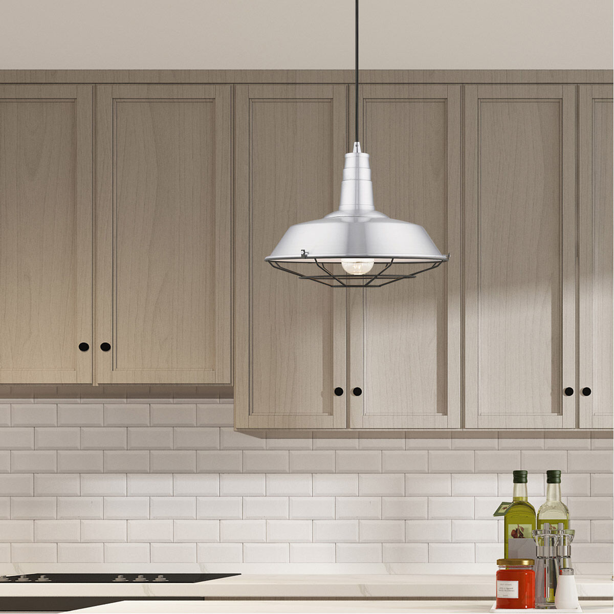 Allison 1 Light 14 inch Brushed Aluminum Mini Pendant Ceiling Light