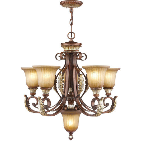 Villa Verona 6 Light 26 inch Verona Bronze with Aged Gold Leaf Accents Chandelier Ceiling Light
