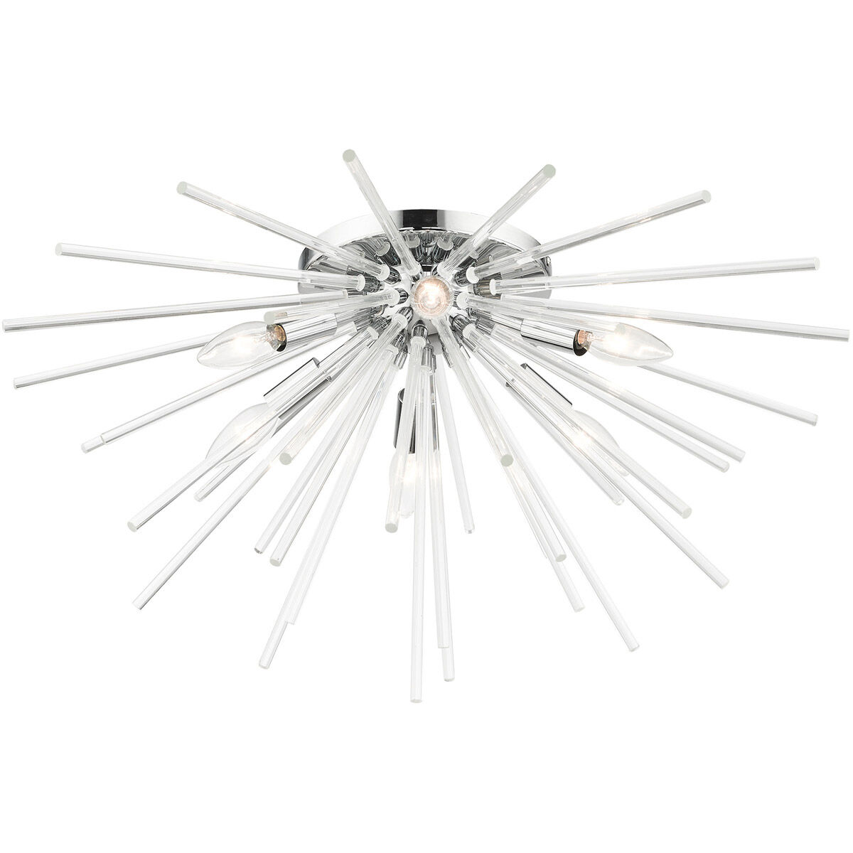 Utopia 6 Light 26 inch Polished Chrome Flush Mount Ceiling Light