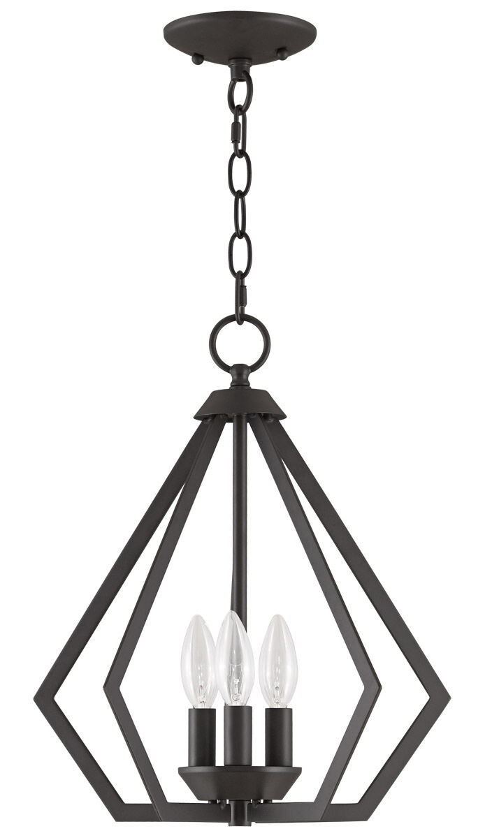 Prism 3 Light 14 inch Bronze Convertible Mini Chandelier/Ceiling Mount Ceiling Light