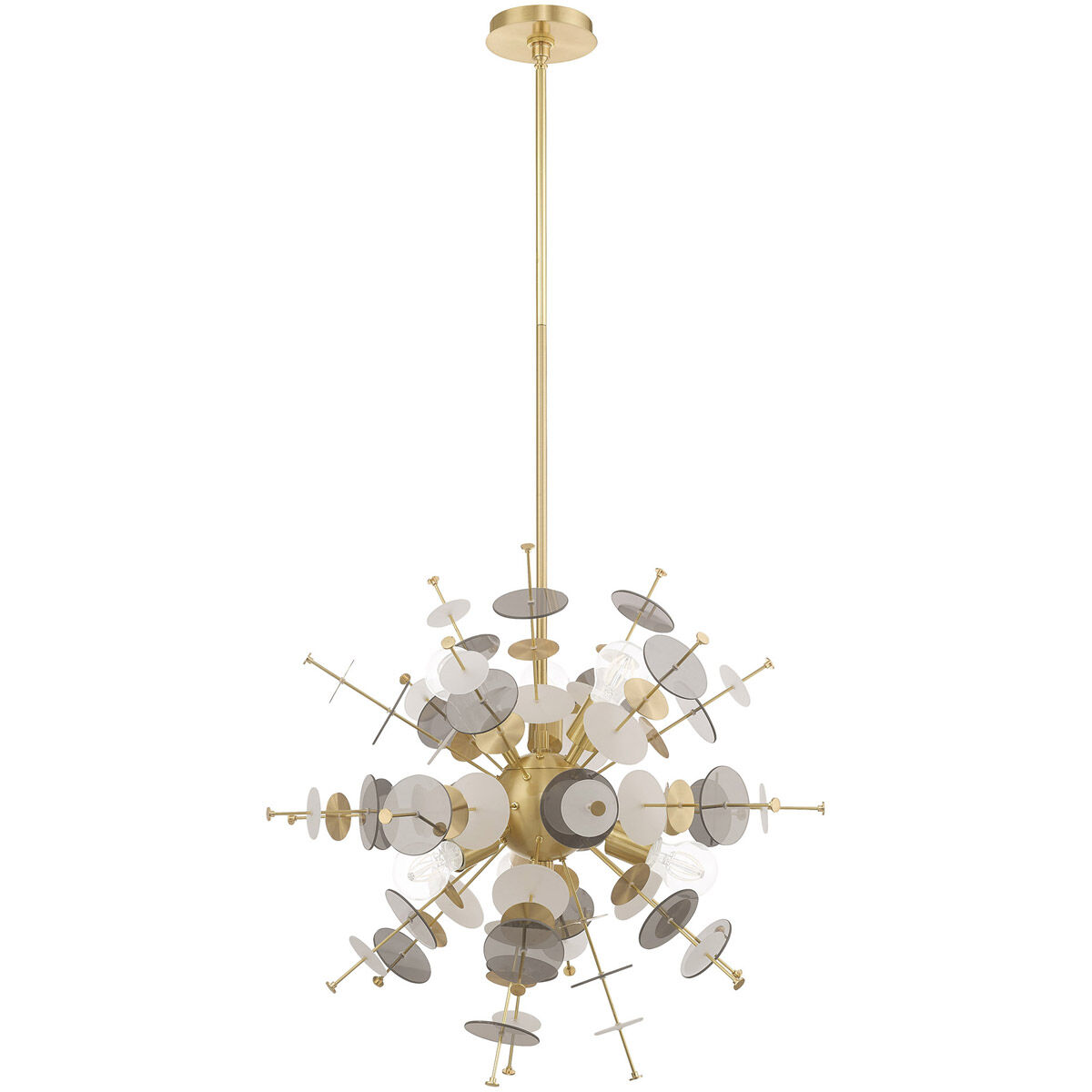 Circulo 6 Light 24 inch Satin Brass Pendant Chandelier Ceiling Light