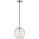 Geometric 1 Light 8 inch Brushed Nickel Mini Pendant Ceiling Light