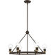 Lansdale 6 Light 25 inch Bronze with Antique Brass Accents Chandelier Ceiling Light