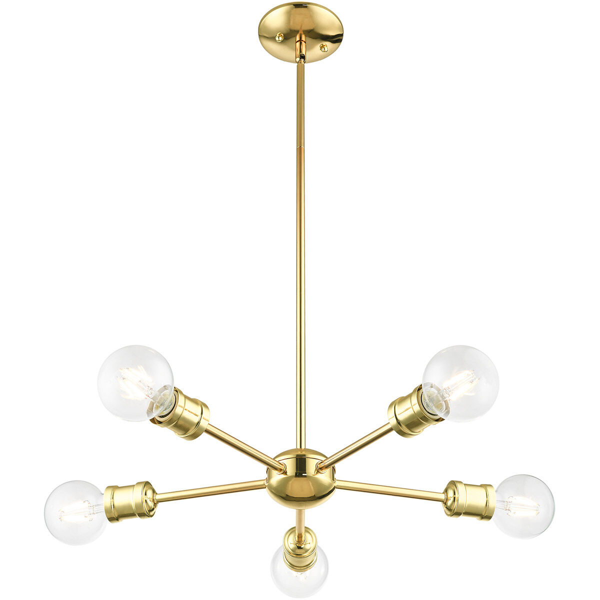 Lansdale 5 Light 19 inch Polished Brass Chandelier Ceiling Light