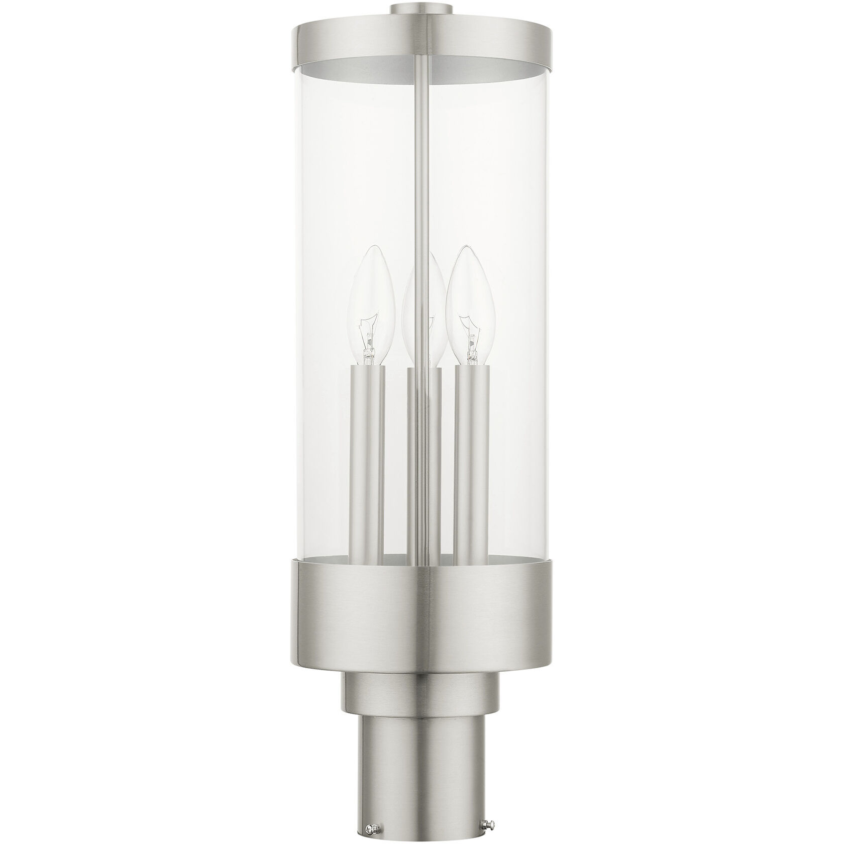 Hillcrest 3 Light 20 inch Brushed Nickel Outdoor Post Top Lantern