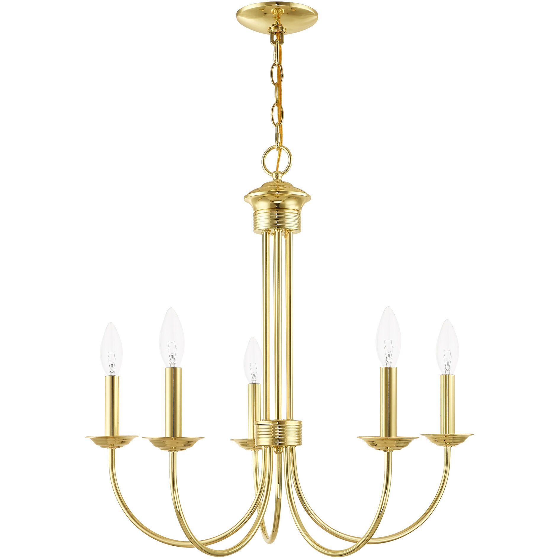 Estate 5 Light 25 inch Polished Brass Chandelier Ceiling Light