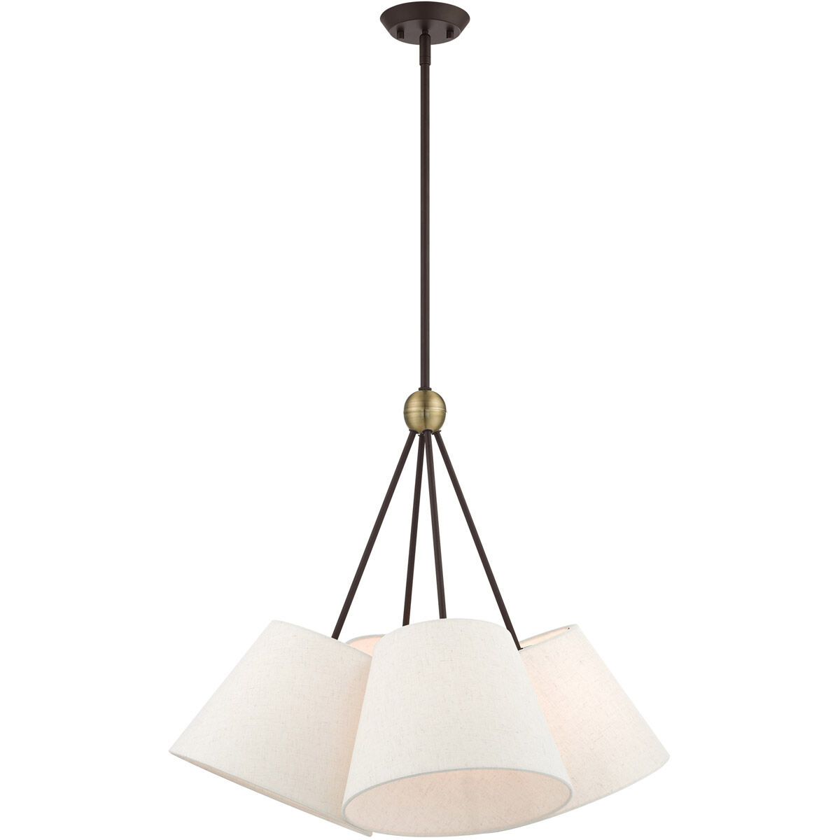 Prato 4 Light 25 inch Bronze with Antique Brass Accents Chandelier Ceiling Light