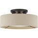 Ellsworth 3 Light 17 inch Bronze Semi Flush Mount Ceiling Light, Large