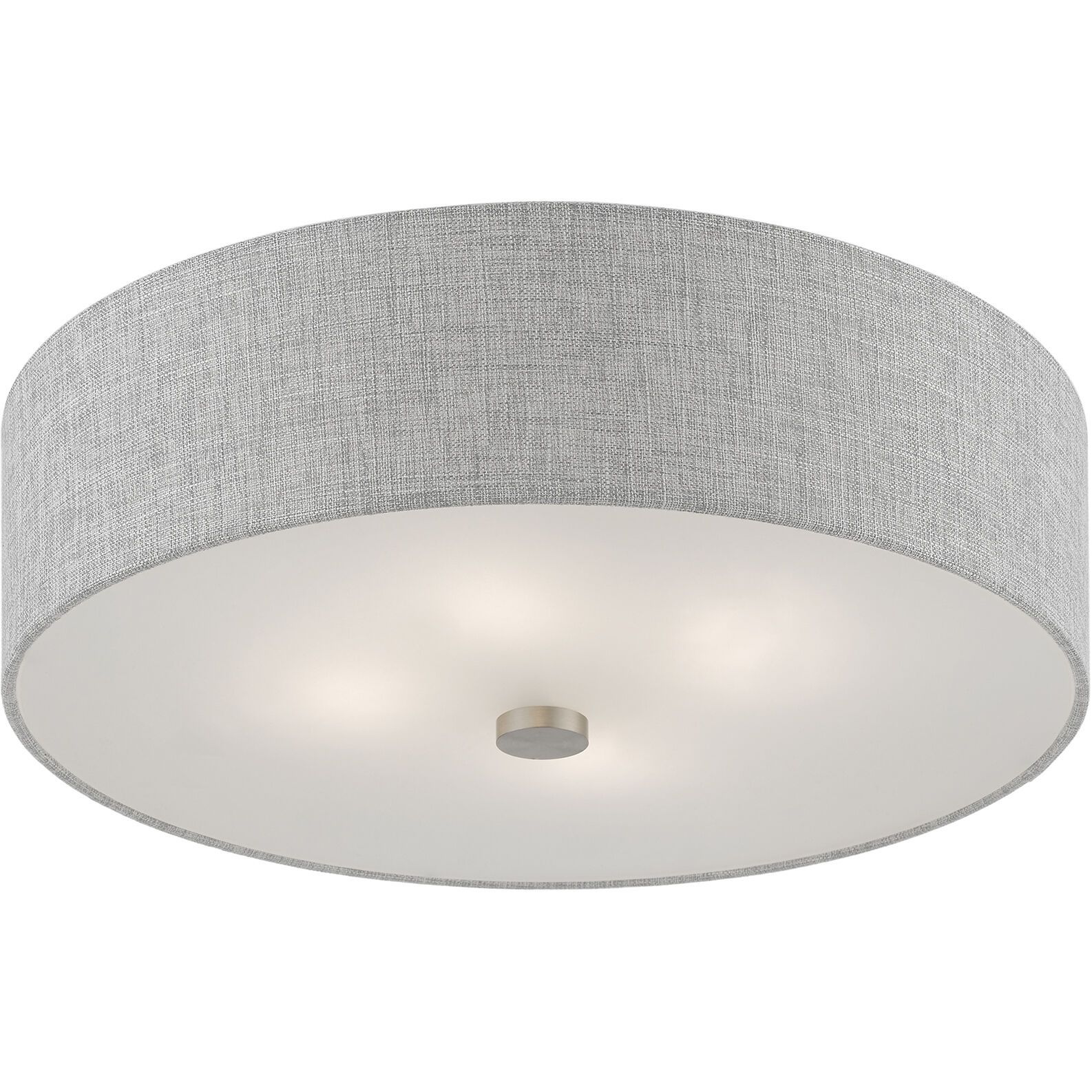 Dakota 4 Light 18 inch Brushed Nickel with Shiny White Accents Semi-Flush Ceiling Light