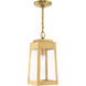Oslo 1 Light 6.25 inch Satin Brass Small Outdoor Pendant Lantern