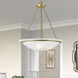 Newburgh 3 Light 20 inch Antique Brass Pendant Chandelier Ceiling Light
