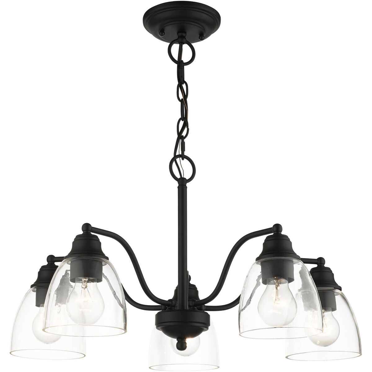 Montgomery 5 Light 24 inch Black Chandelier Ceiling Light