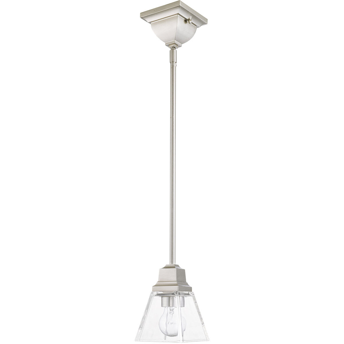 Mission 1 Light 5 inch Brushed Nickel Pendant Ceiling Light