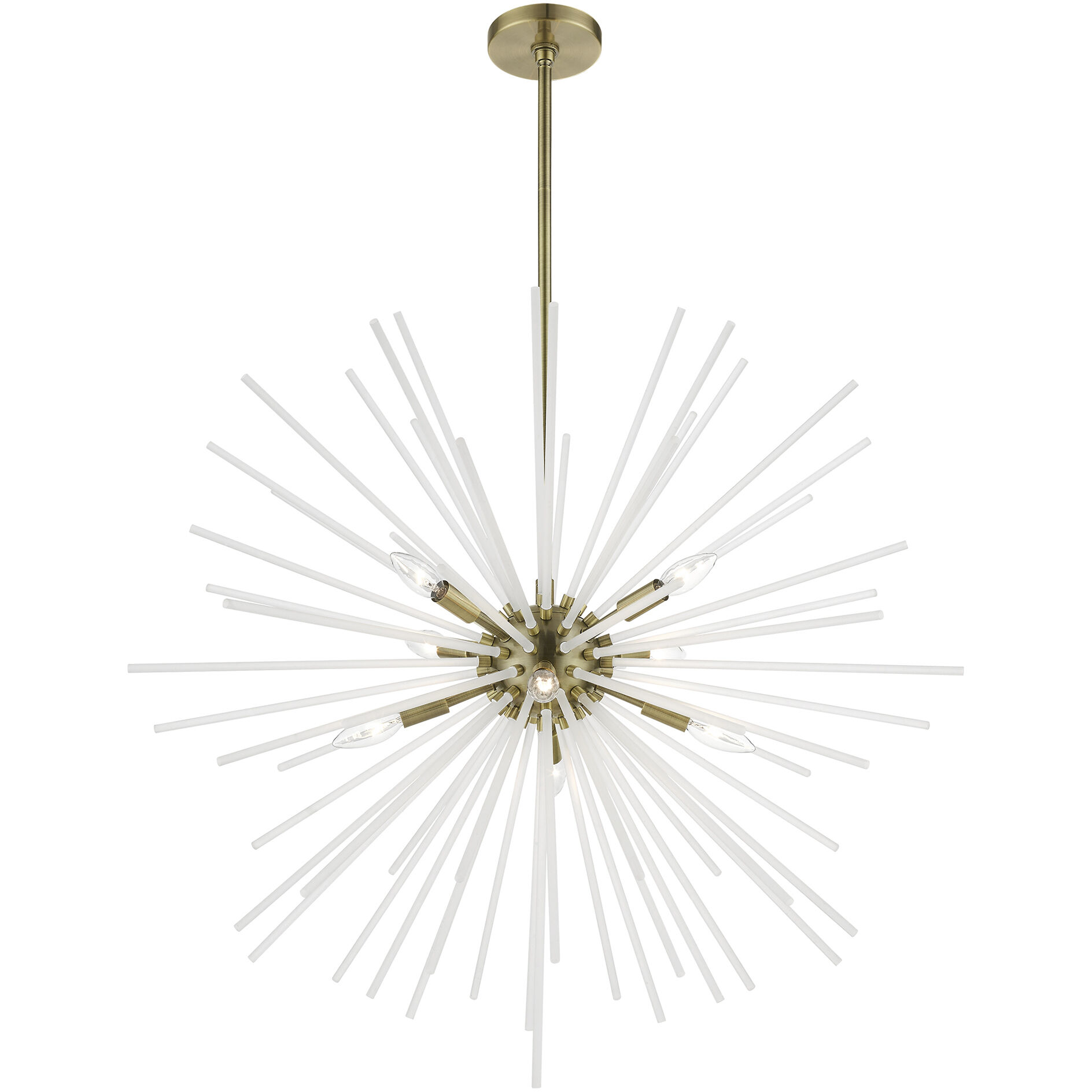 Uptown 8 Light 34 inch Antique Brass Foyer Chandelier Ceiling Light, Large