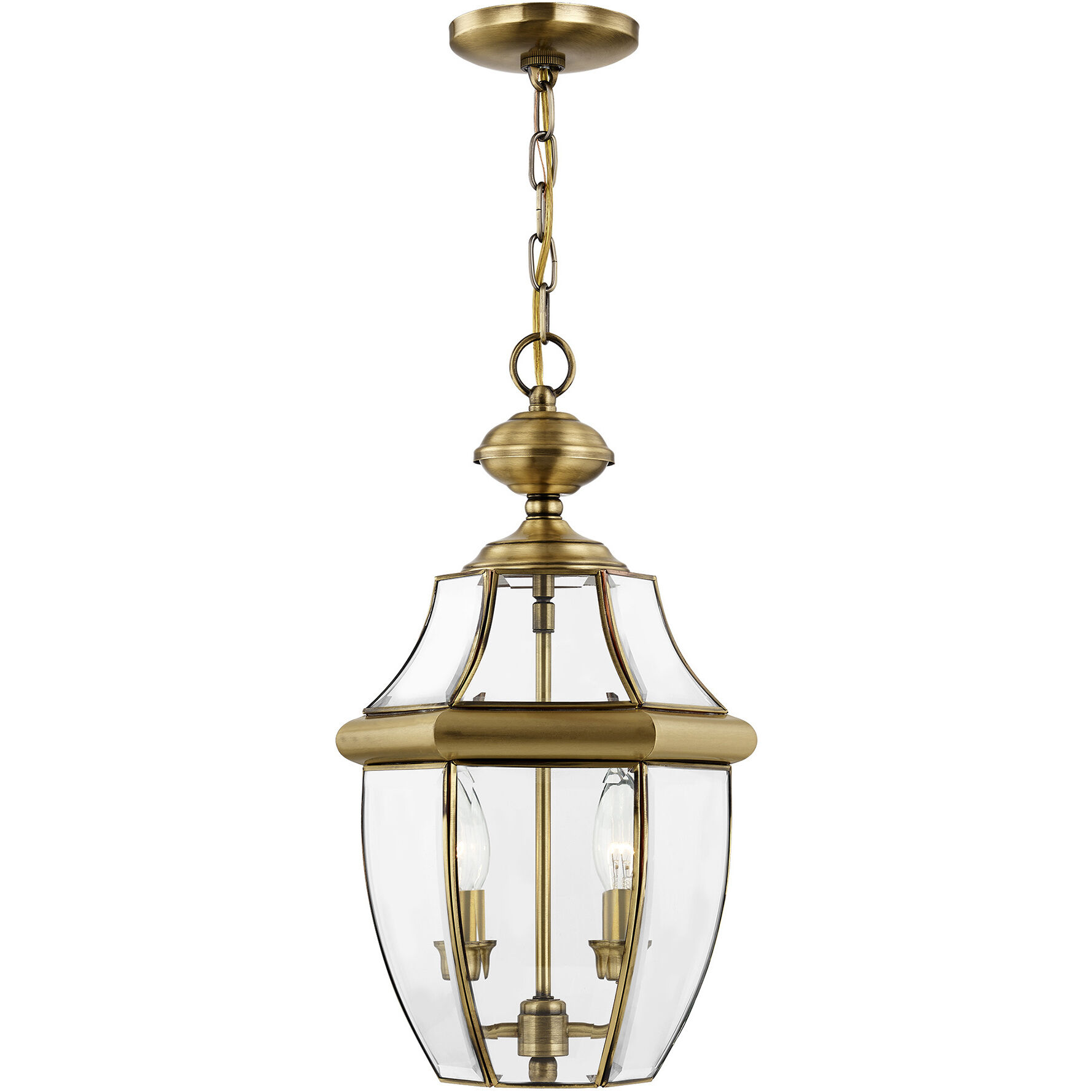 Monterey 2 Light 11 inch Antique Brass Outdoor Pendant Lantern
