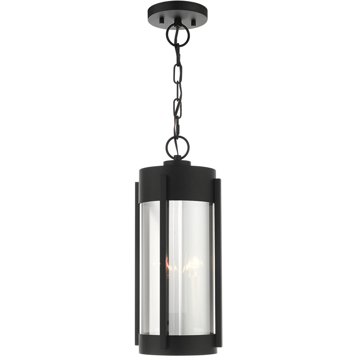 Sheridan 2 Light 7.5 inch Black with Brushed Nickel Candles Outdoor Pendant Lantern