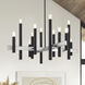 Helsinki 12 Light 44 inch Black with Brushed Nickel Accents Chandelier Ceiling Light