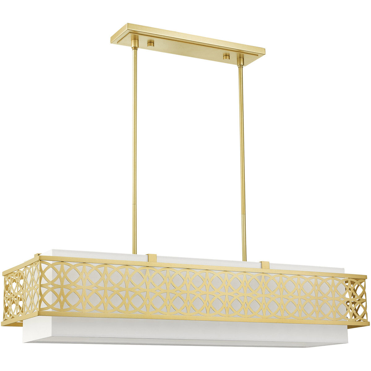 Calinda 6 Light 40 inch Soft Gold Linear Chandelier Ceiling Light