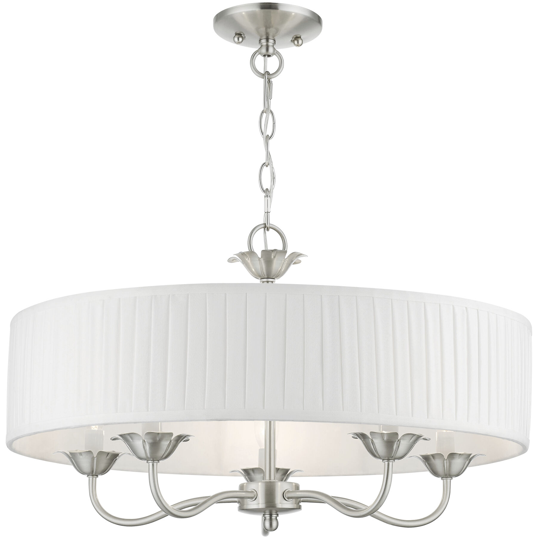 Edinburgh 5 Light 23 inch Brushed Nickel Pendant Chandelier Ceiling Light