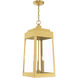 Oslo 3 Light 11 inch Satin Brass Outdoor Pendant Lantern