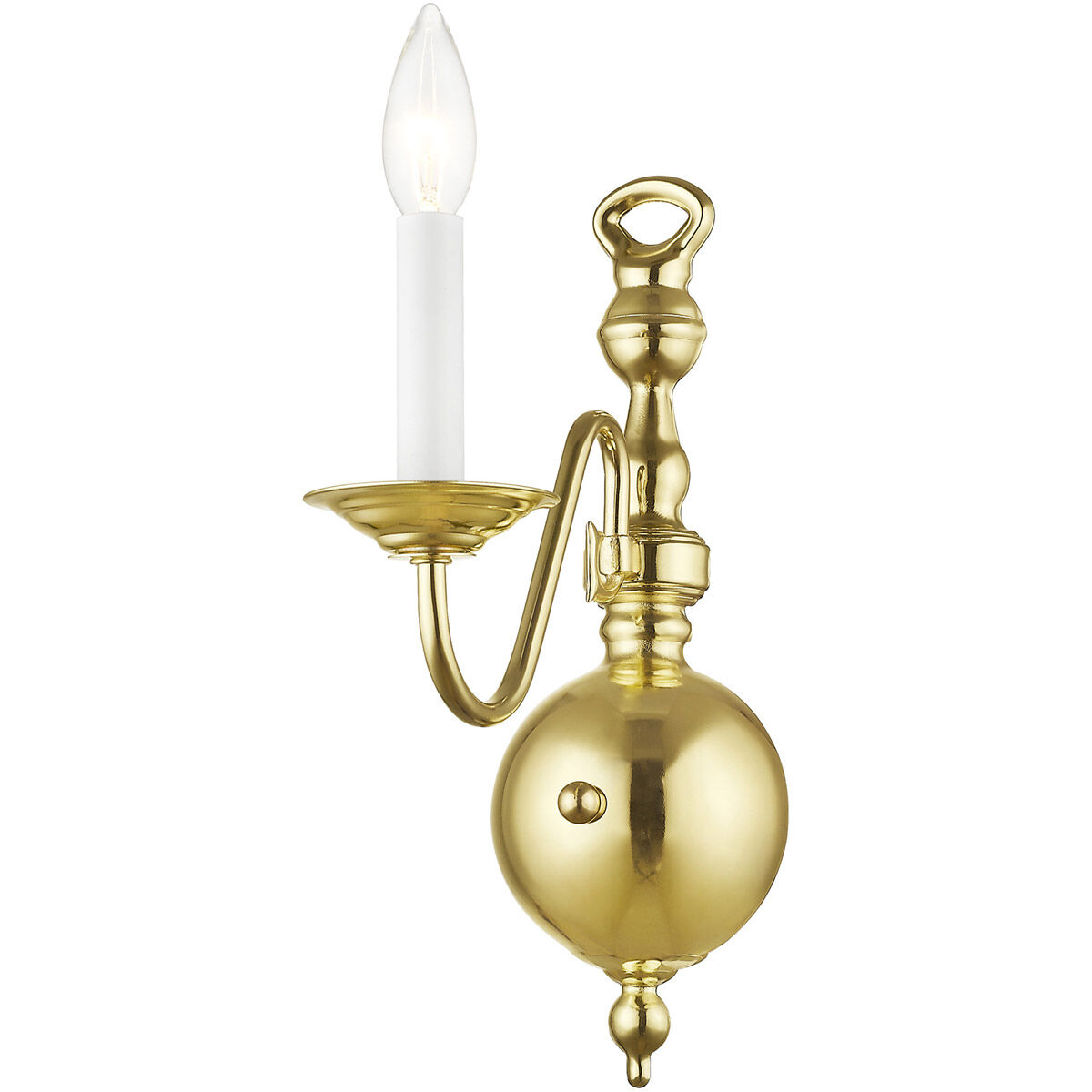 Williamsburgh 1 Light 5 inch Polished Brass Wall Sconce Wall Light