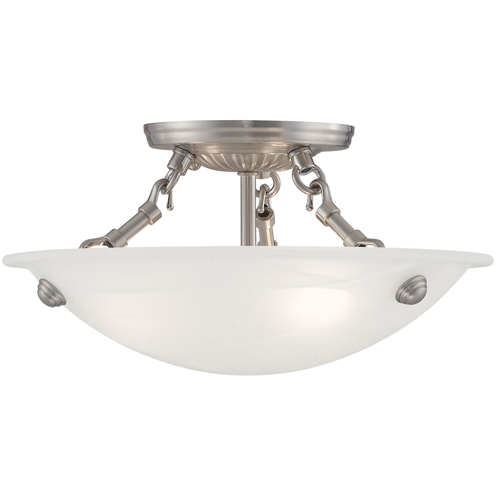 Oasis 3 Light 12 inch Brushed Nickel Semi-Flush Mount Ceiling Light
