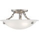 Oasis 3 Light 12 inch Brushed Nickel Semi-Flush Mount Ceiling Light