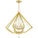 Diamond 6 Light 25 inch Polished Brass Chandelier Ceiling Light