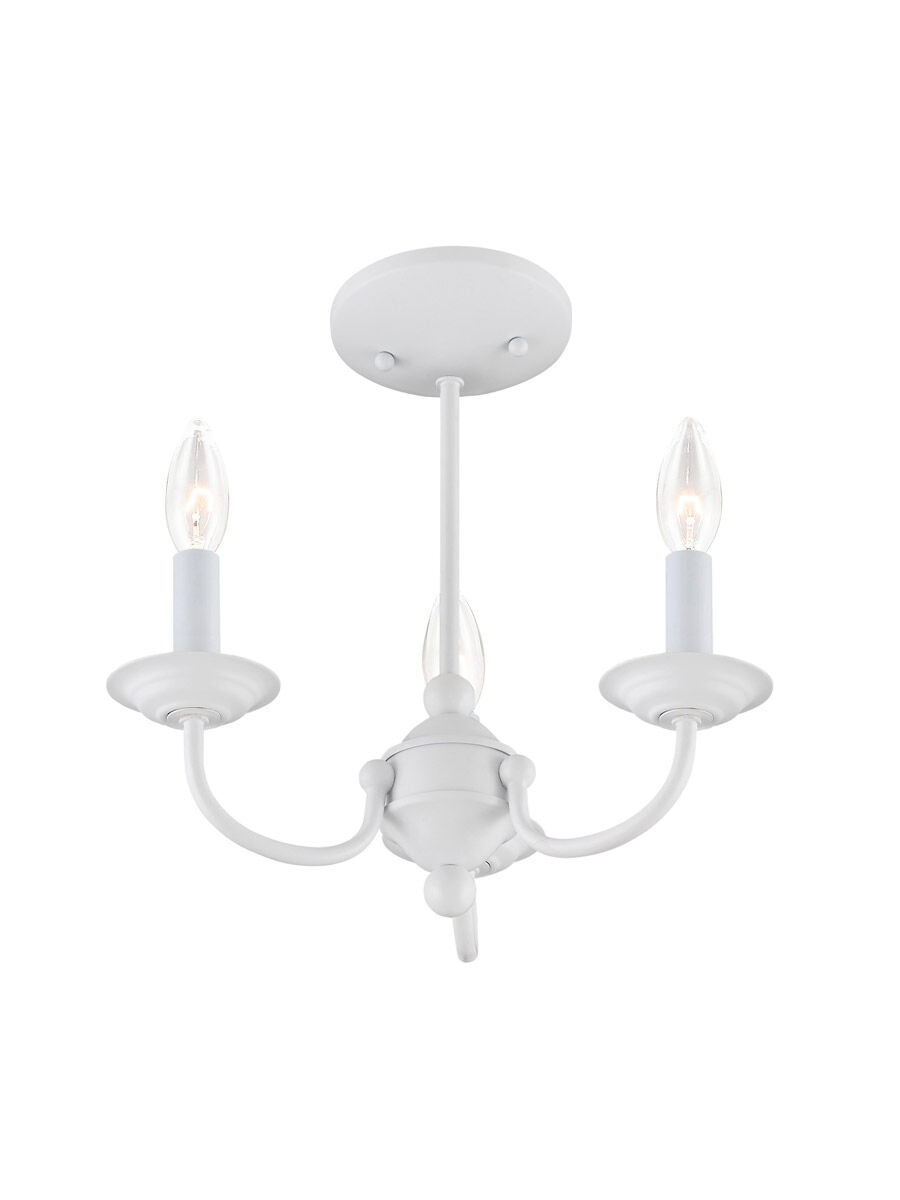Home Basics 3 Light 14 inch White Mini Chandelier Ceiling Light