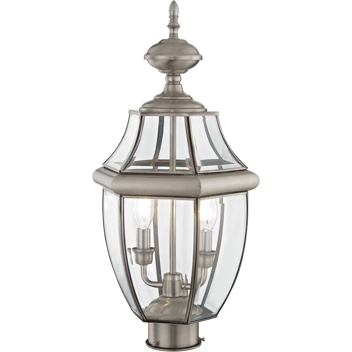 Monterey 2 Light 22 inch Brushed Nickel Outdoor Post Top Lantern