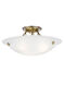 Oasis 3 Light 16 inch Antique Brass Semi-Flush Mount Ceiling Light