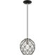 Geometrix 1 Light 8 inch Black Pendant Ceiling Light