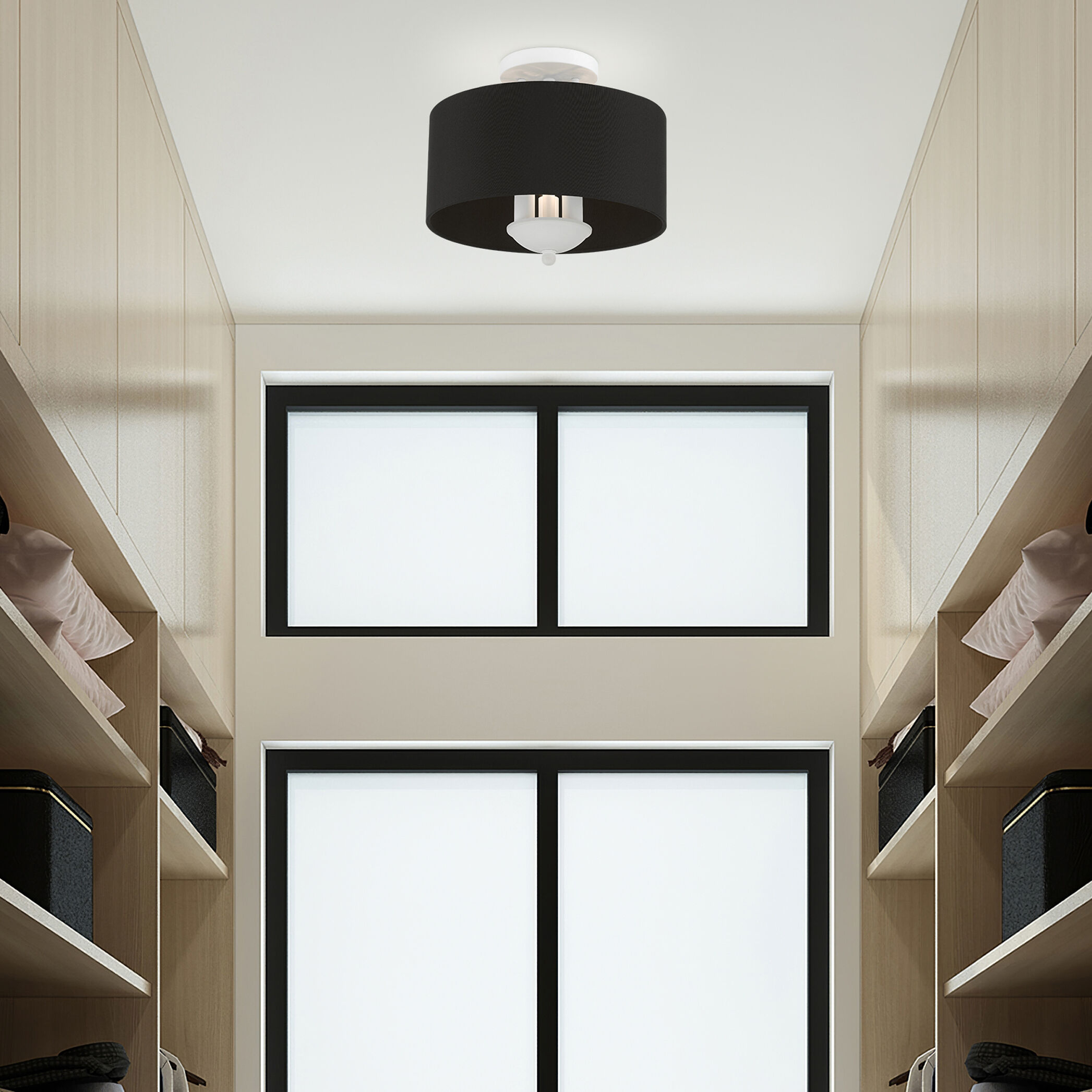 Huntington 3 Light 12 inch White Semi-Flush Mount Ceiling Light