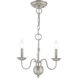 Windsor 3 Light 14 inch Brushed Nickel Mini Chandelier Ceiling Light