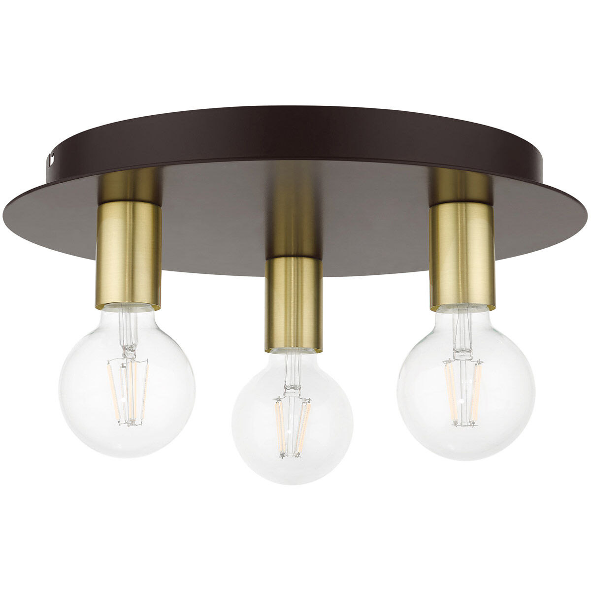 Hillview 3 Light 14 inch Bronze Flush Mount Ceiling Light