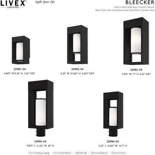 Bleecker 1 Light 17 inch Black Outdoor Post Top Lantern