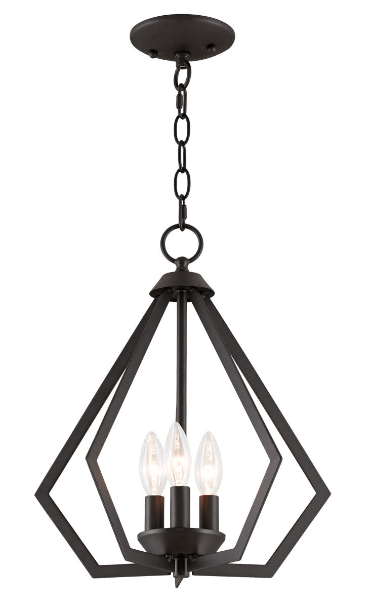 Prism 3 Light 14 inch Bronze Convertible Mini Chandelier/Ceiling Mount Ceiling Light